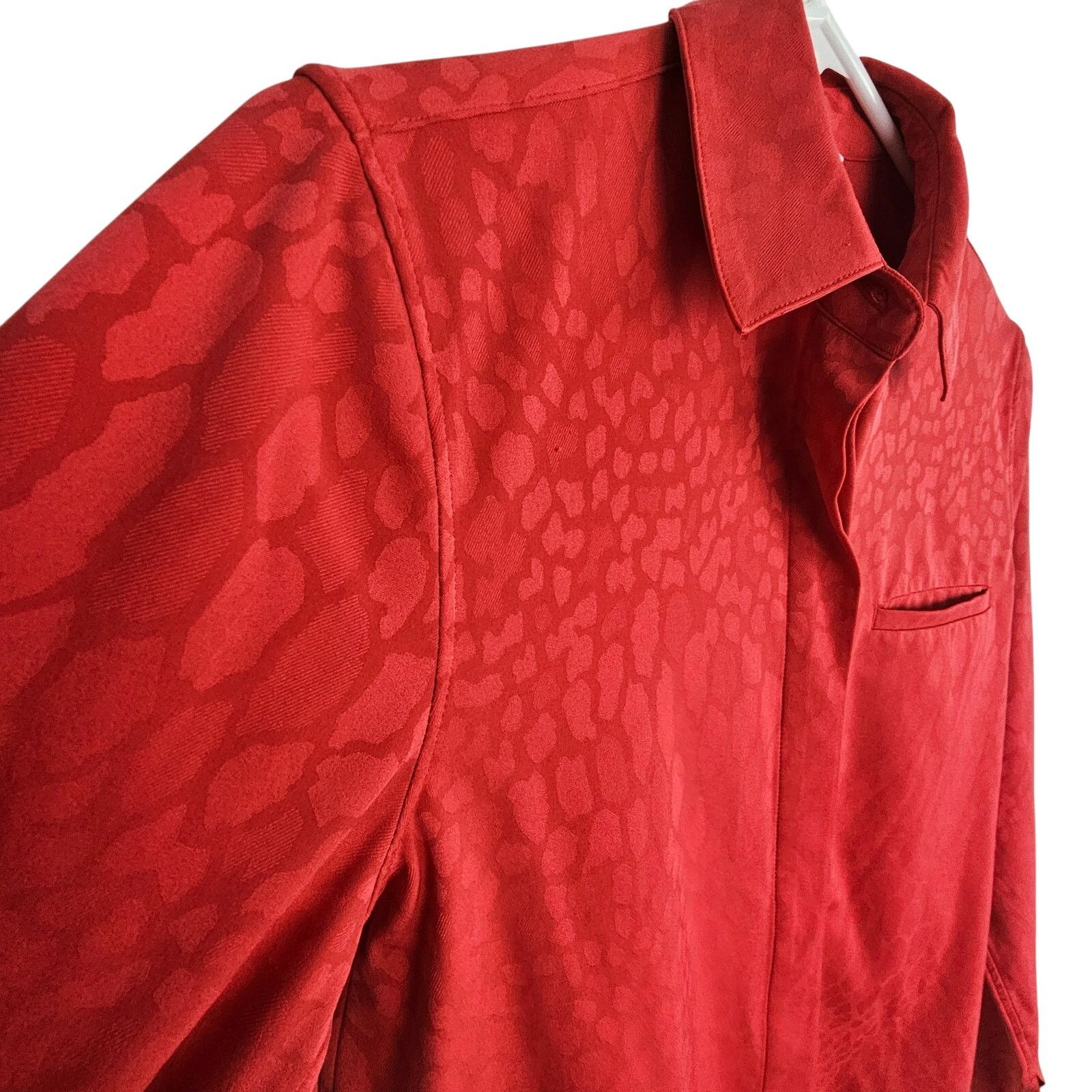 Athleta Athleta Womens Red Urbanite Textured Button Shirt XS Stretch Size XS / US 0-2 / IT 36-38 - 7 Thumbnail