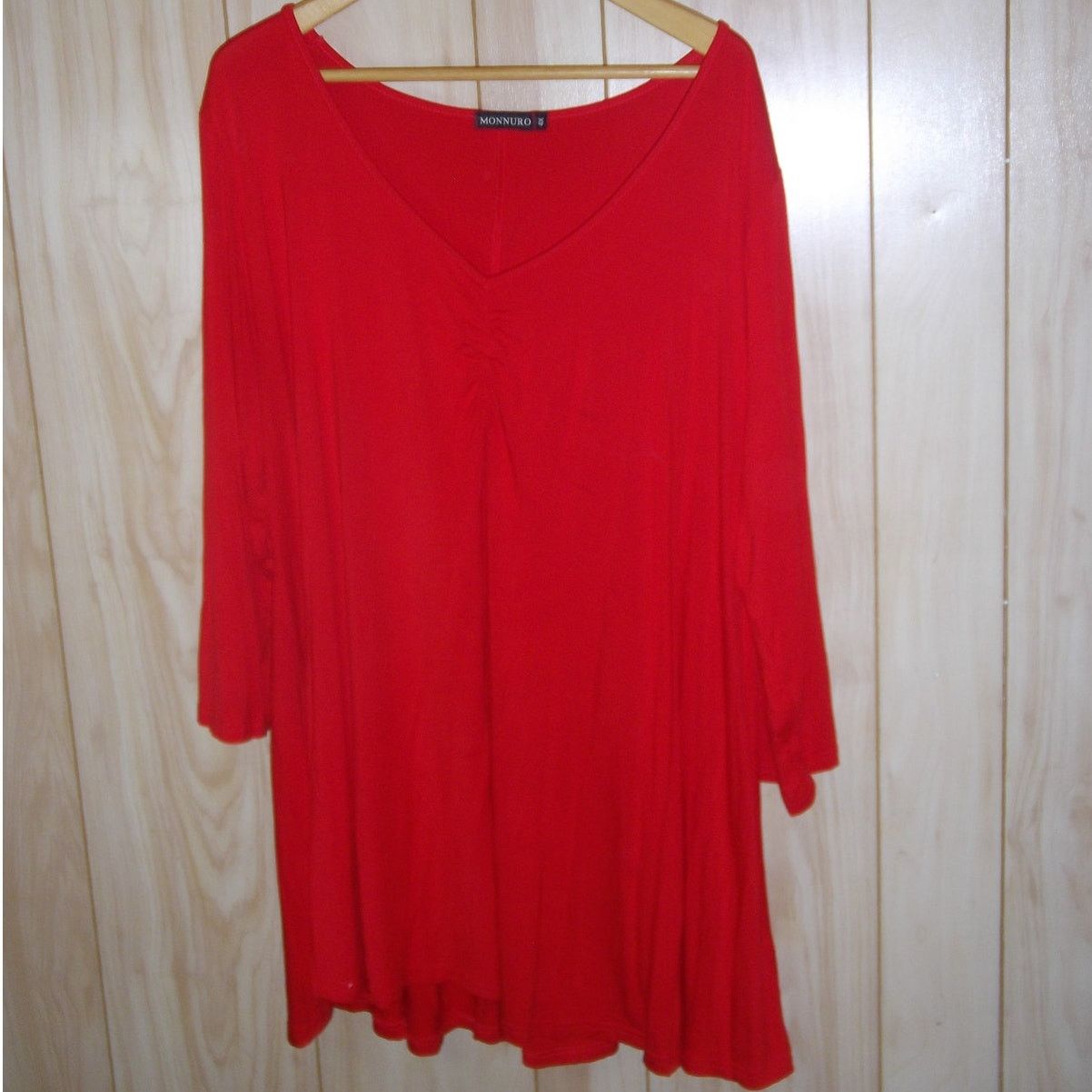 Other Monnuro V-Neck 3/4 Sleeve Stretch Flowy Blouse 4X Size 4XL / US 24-26 - 1 Thumbnail