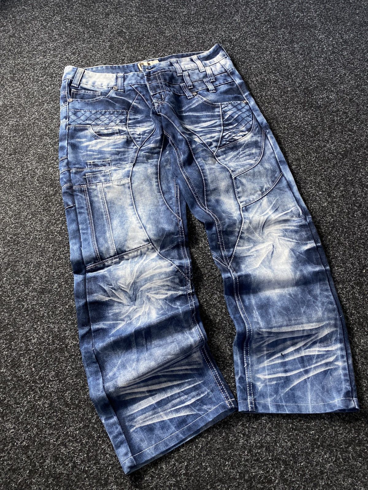 20471120 × Japanese Brand 🔥Japanese Kosmo Lupo Baggy Distressed Opium Punk Jeans Owens Size US 34 / EU 50 - 5 Thumbnail