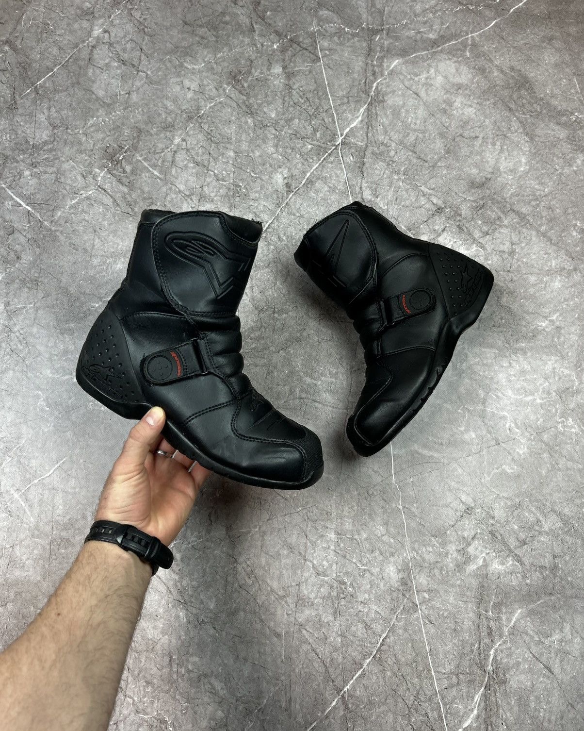 Alpinestars Black Aplinestars Motorcycle Boots Size 7.5 Size US 7 / EU 40 - 1 Thumbnail