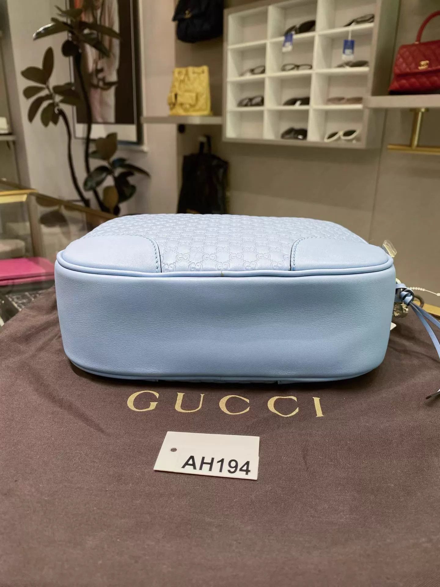Gucci Gucci Bree Camera Bag Light Blue MicroGG Calfskin 023 Size ONE SIZE - 8 Thumbnail