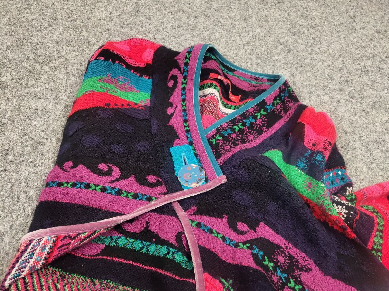 Designer Oliver Philips Floral pattern Merino wool Cropped Cardigan Size S / US 4 / IT 40 - 13 Thumbnail