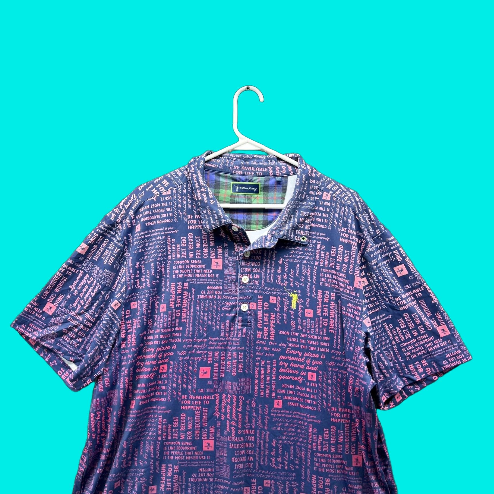 Vintage VINTAGE William Murray Polo Shirt Men XL Blue Navy Polyester All over Print Spell out Polo Shirt Men XL Blue Navy Polyester All over Print Spell out Size US XL / EU 56 / 4 - 1 Thumbnail