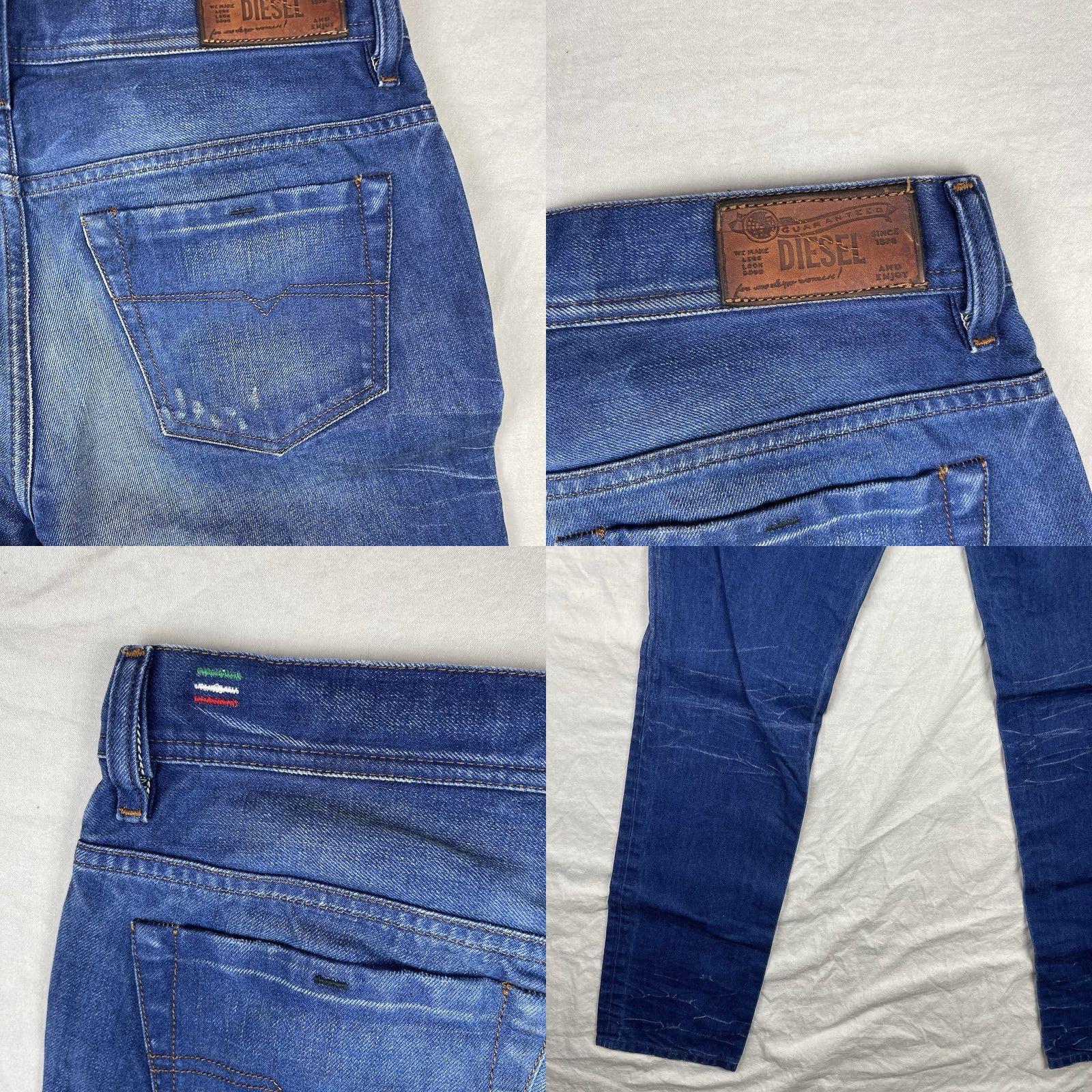 Diesel Diesel Jeans 29X32 Faithlegg Regular Straight Denim 0811P Womens Jeans Blue 5-Pocket Logo Zipper Embroidered Comfort Stretch Size 29" - 10 Thumbnail