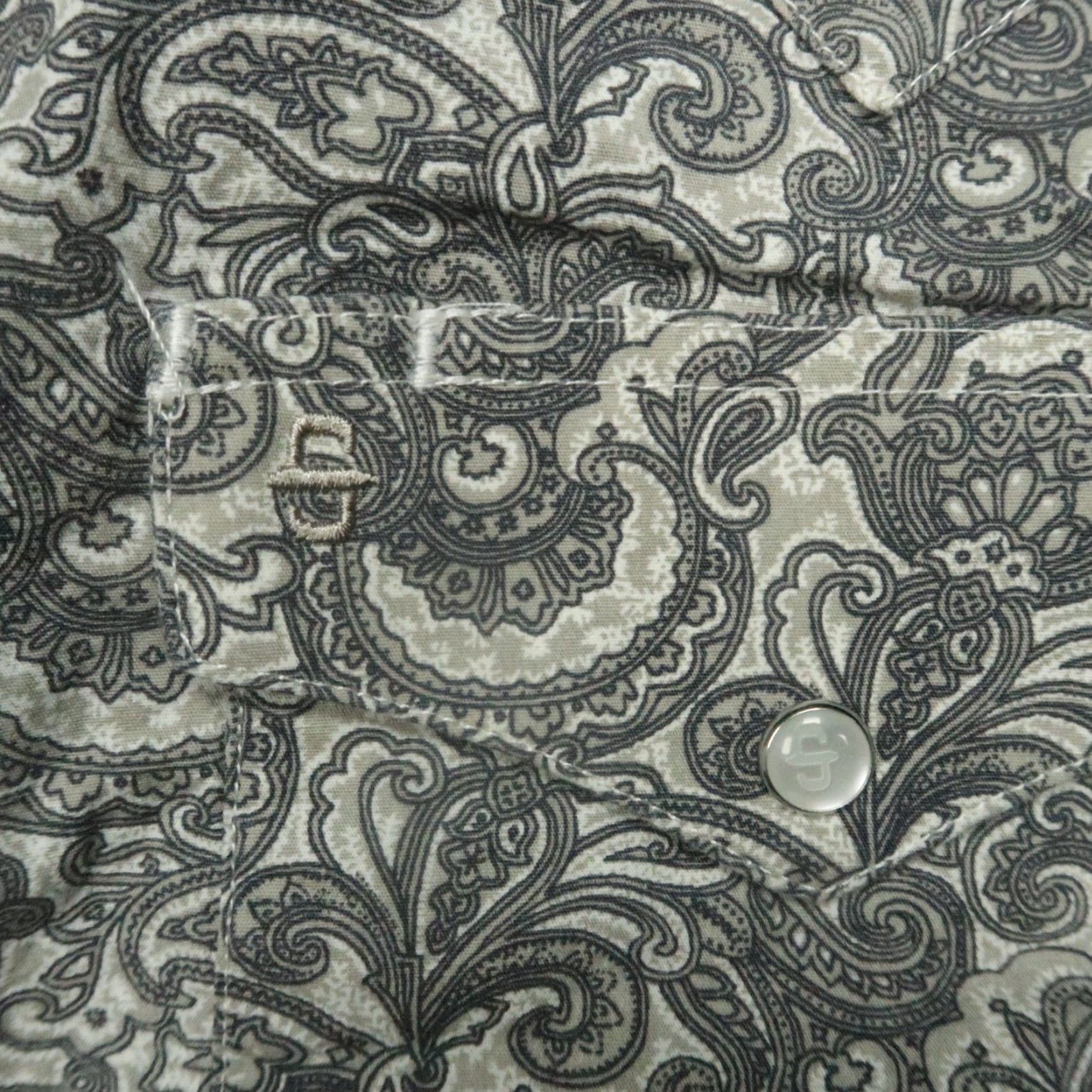 Stetson Stetson Shirt Mens 2XL Gray Paisley Pearl Snap Western Long Sleeve Button-Up Size US XXL / EU 58 / 5 - 4 Thumbnail