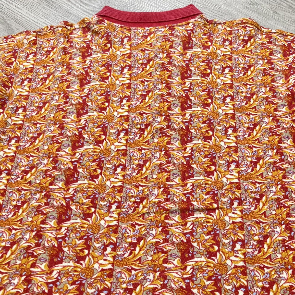Trussardi 🇮🇹 1990s Vintage Trussardi Flower Motif Polo Tshirt Luxury Size US XL / EU 56 / 4 - 11 Thumbnail
