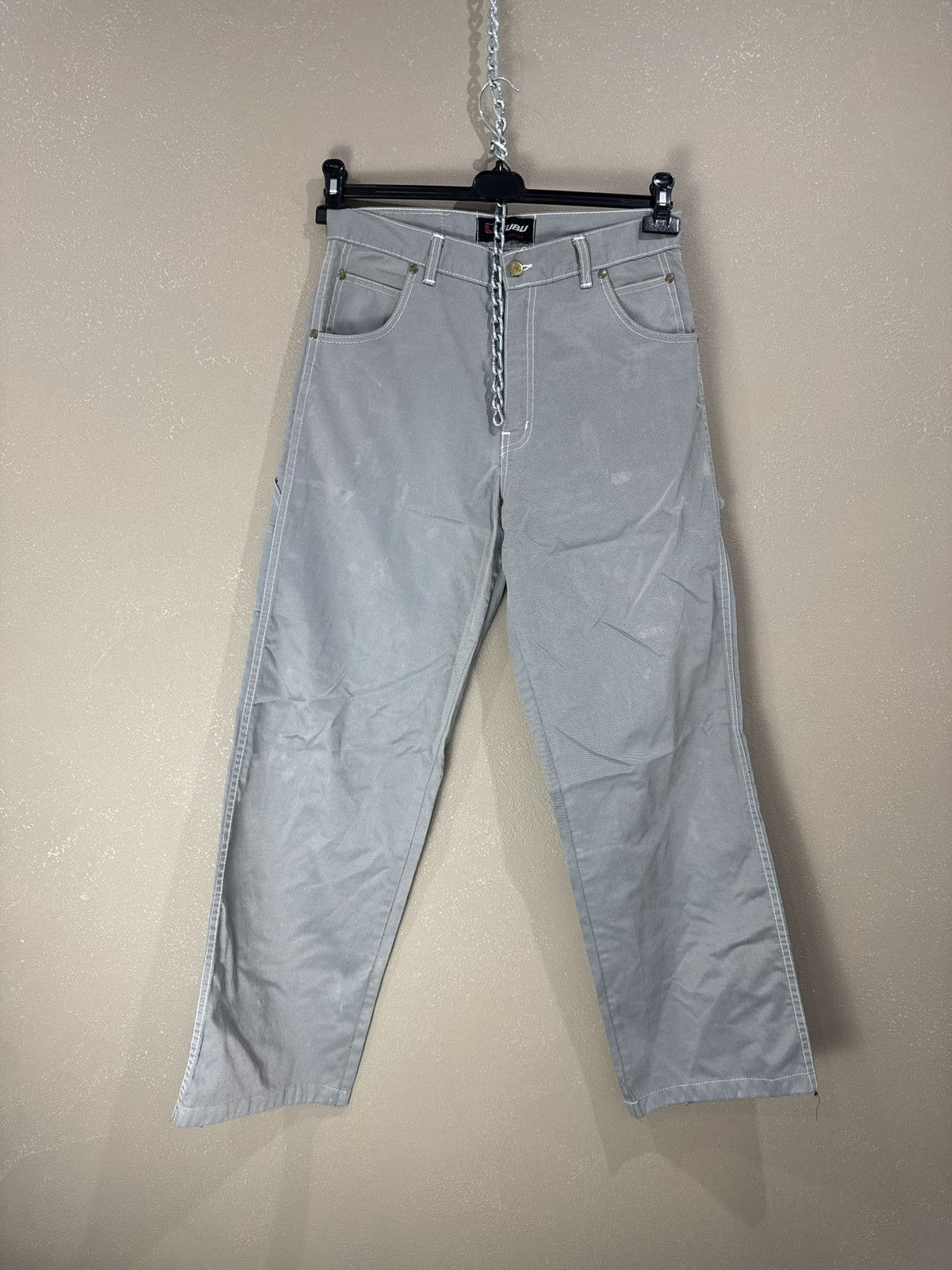 Fubu Washed grey Vintage 90s fubu cargo pants skate y2k Size US 31 - 2 Thumbnail