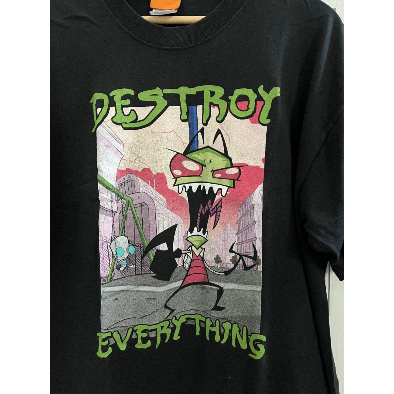 Nickelodeon VINTAGE Nickelodeon Invader Zim GIR Mens Black Promo Shirt XL Destroy Shirt Size US XL / EU 56 / 4 - 2 Thumbnail