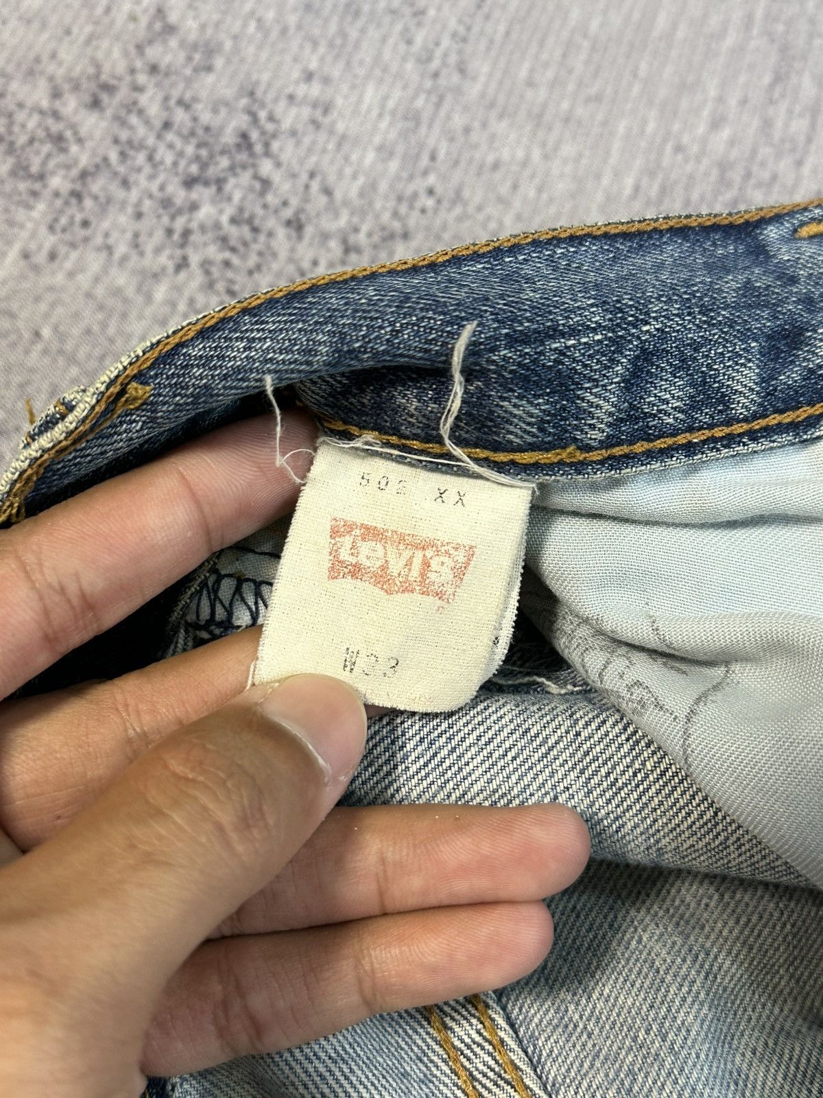 Kapital Vintage Levis 501 Button J22 Selvedge Distressed Denim Jeans Size US 27 - 12 Thumbnail