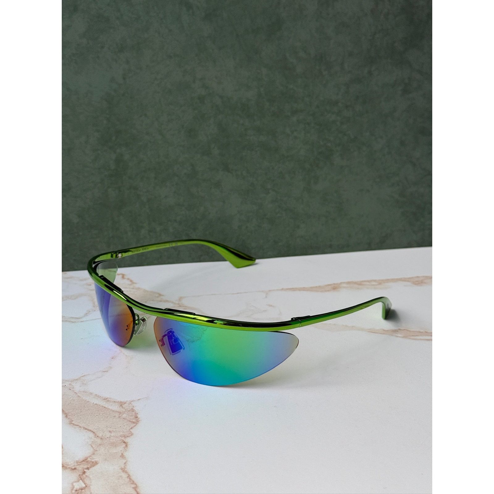 Bottega Veneta NEW Bottega Veneta BV1174S Green Mirror Mask Sunglasses Size ONE SIZE - 7 Thumbnail