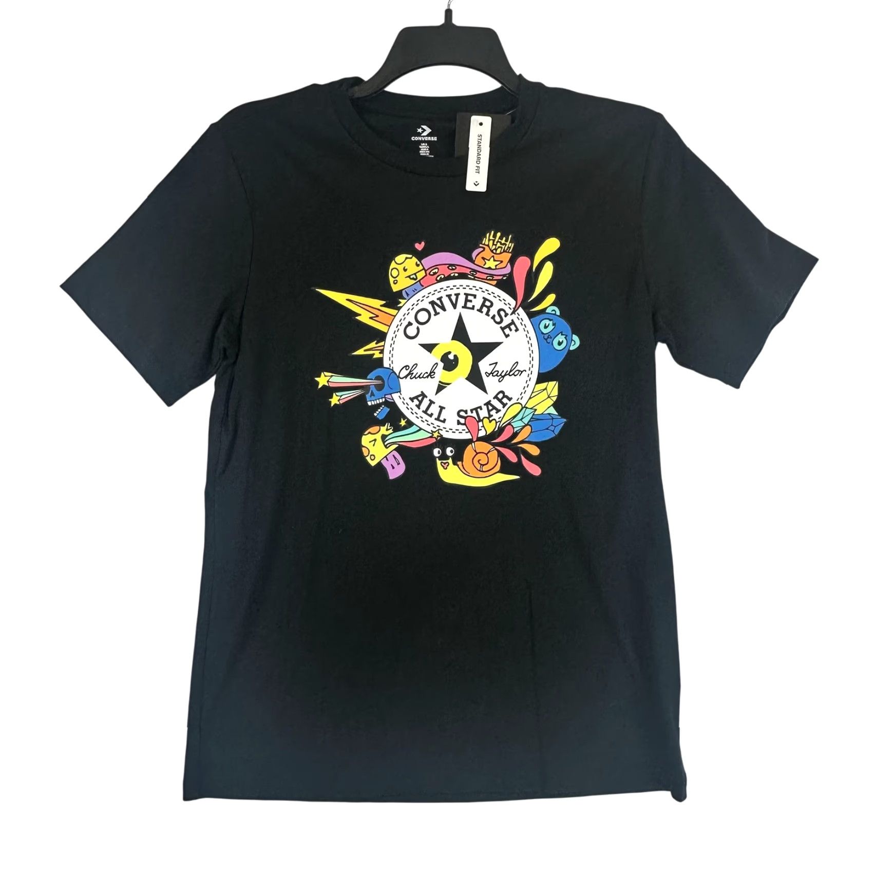 Converse Converse Shirt Mens Small Black Chuck Taylor All Star Graphic Tee Standard Fit Size US S / EU 44-46 / 1 - 2 Thumbnail