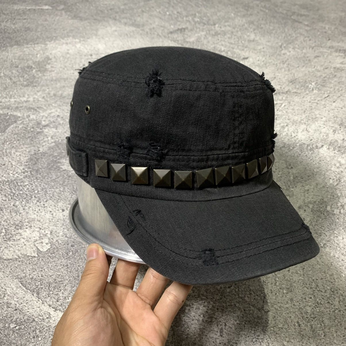If Six Was Nine Y2K MILITARY DISTRESSED STUDDED HAT Size ONE SIZE - 1 Thumbnail