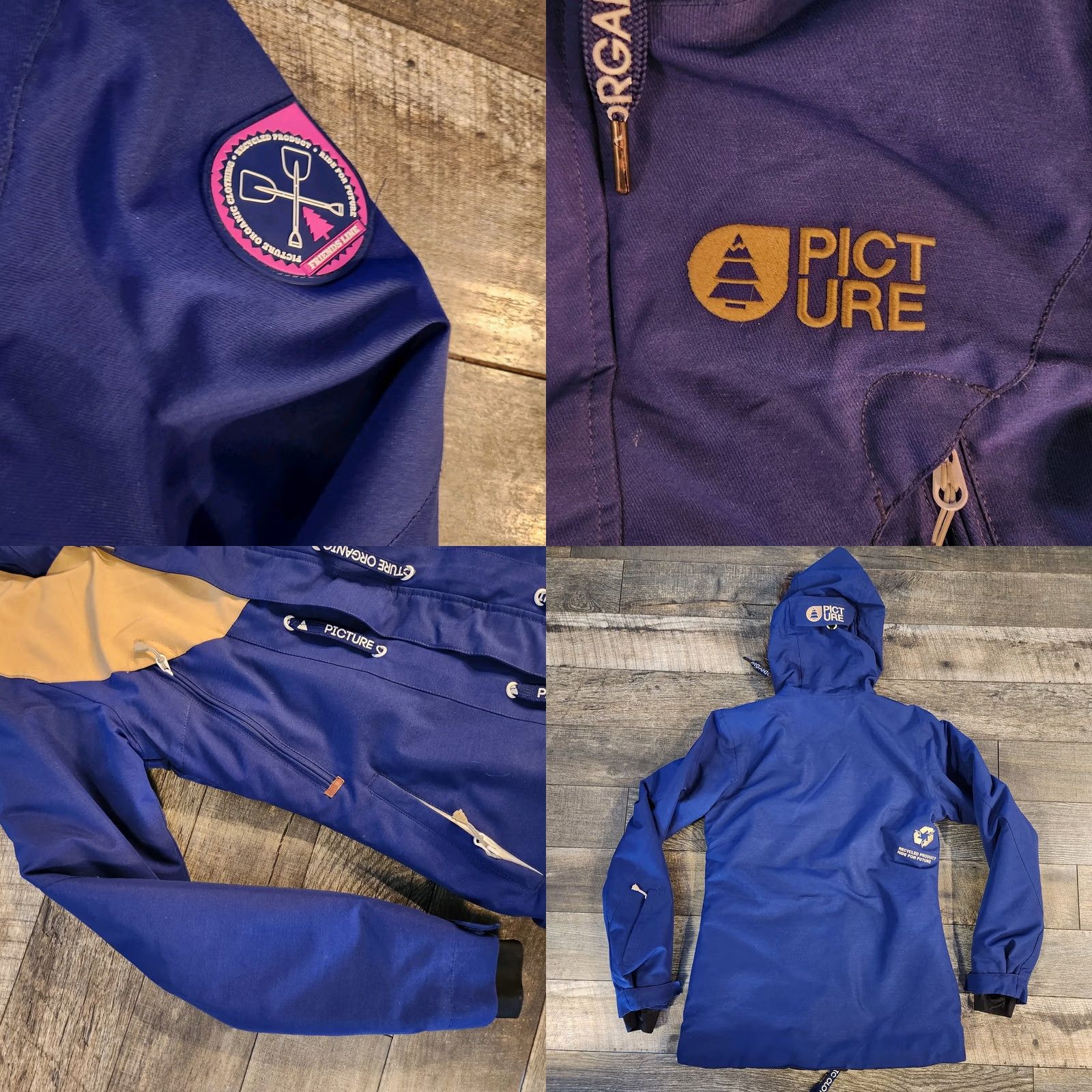 Vintage VINTAGE? No. Picture Womens Ski Jacket Medium M Blue Thermal Dry Fur Recycled Organic Snowboarding Fur? Size M / US 6-8 / IT 42-44 - 8 Thumbnail