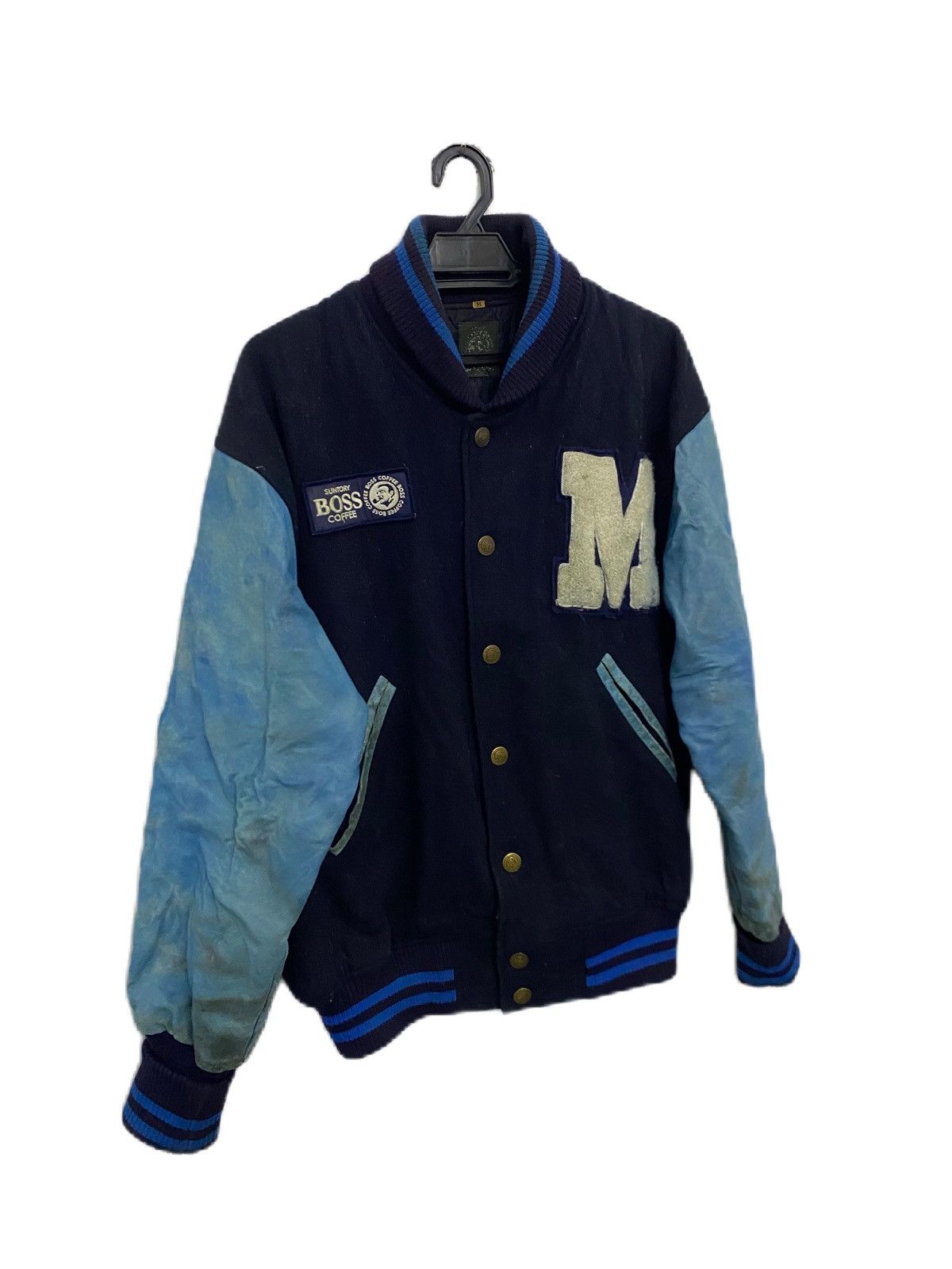 Buzz Rickson's × Jeff Hamilton × Vintage VINTAGE DISTRESS SUNTORY BOSS COFFEE VARSITY JACKET LEATHER Size US M / EU 48-50 / 2 - 3 Thumbnail