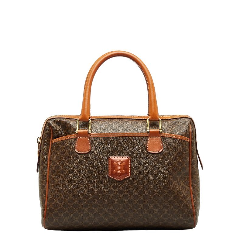 image of Celine Macadam Mini Boston Bag in Brown, Women's