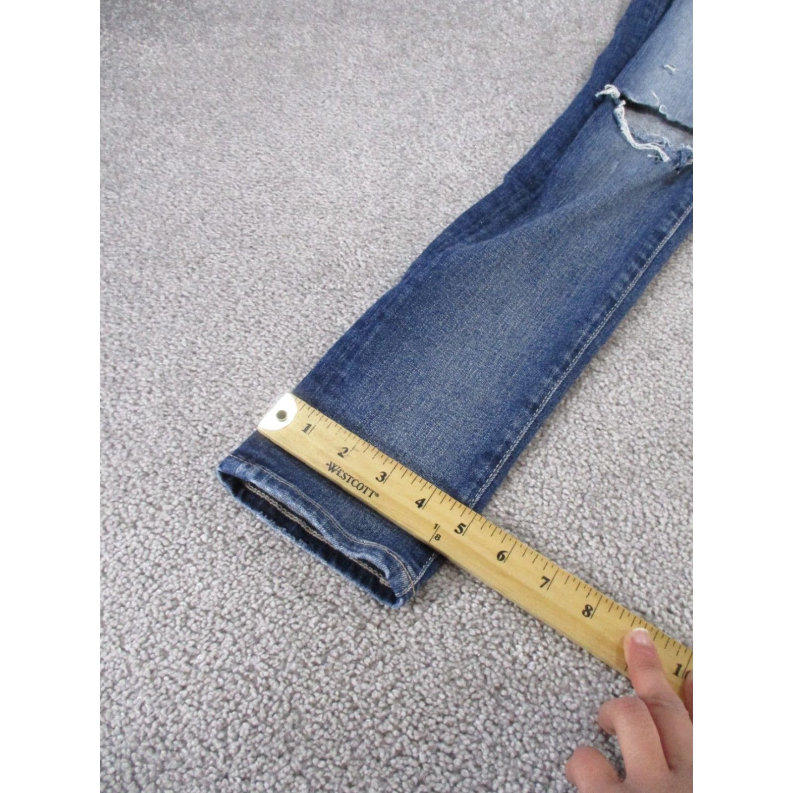 AG Jeans VINTAGE AG Adriano Goldschmied Womens Jeans Skinny Ankle 25 Dark Wash Ripped Zipper 2010s Womens Size 42" / US 20 - 5 Thumbnail