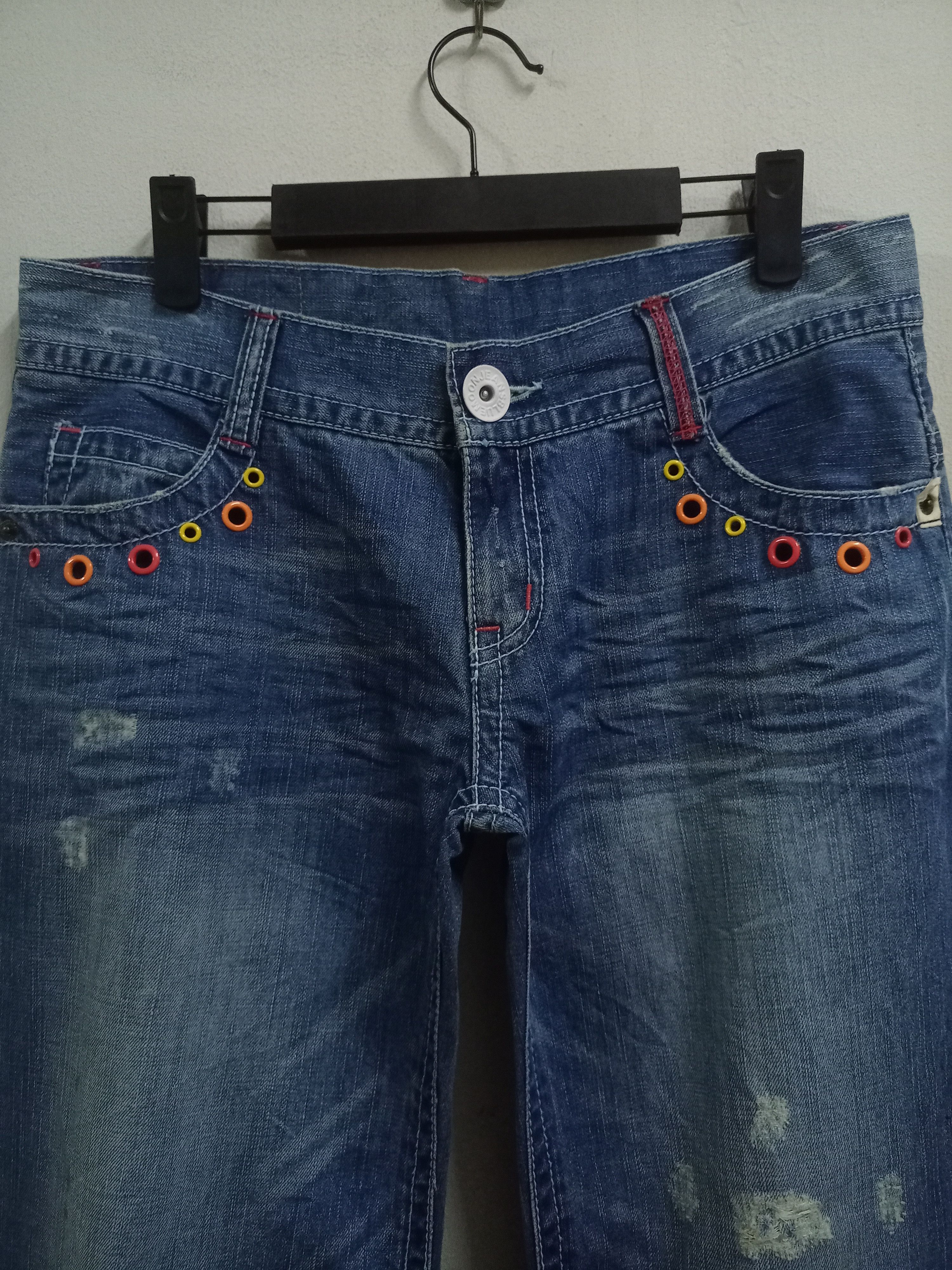 Japanese Brand Vintage BLUE MOON BLUE Spell Out Distressed Baggy Jeans Size US 32 / EU 48 - 5 Thumbnail