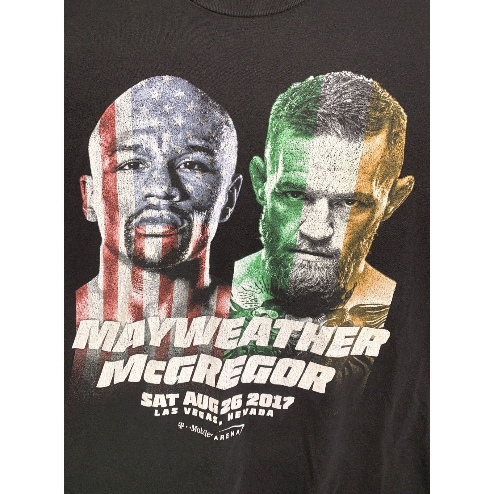 Vintage Floyd Mayweather Conner McGregor 2017 Las Vegas T-Shirt L Black Mens Short Sleeve Crew Neck LRG-11338 Size US L / EU 52-54 / 3 - 2 Thumbnail