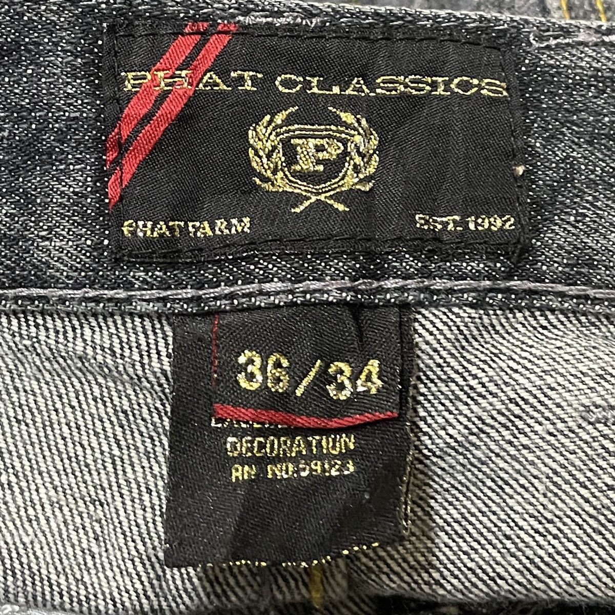 Phat Farm × Vintage Rare Design Vintage Brand Phat Farm Rapper Baggy Jeans 2000s Size US 36 / EU 52 - 11 Thumbnail