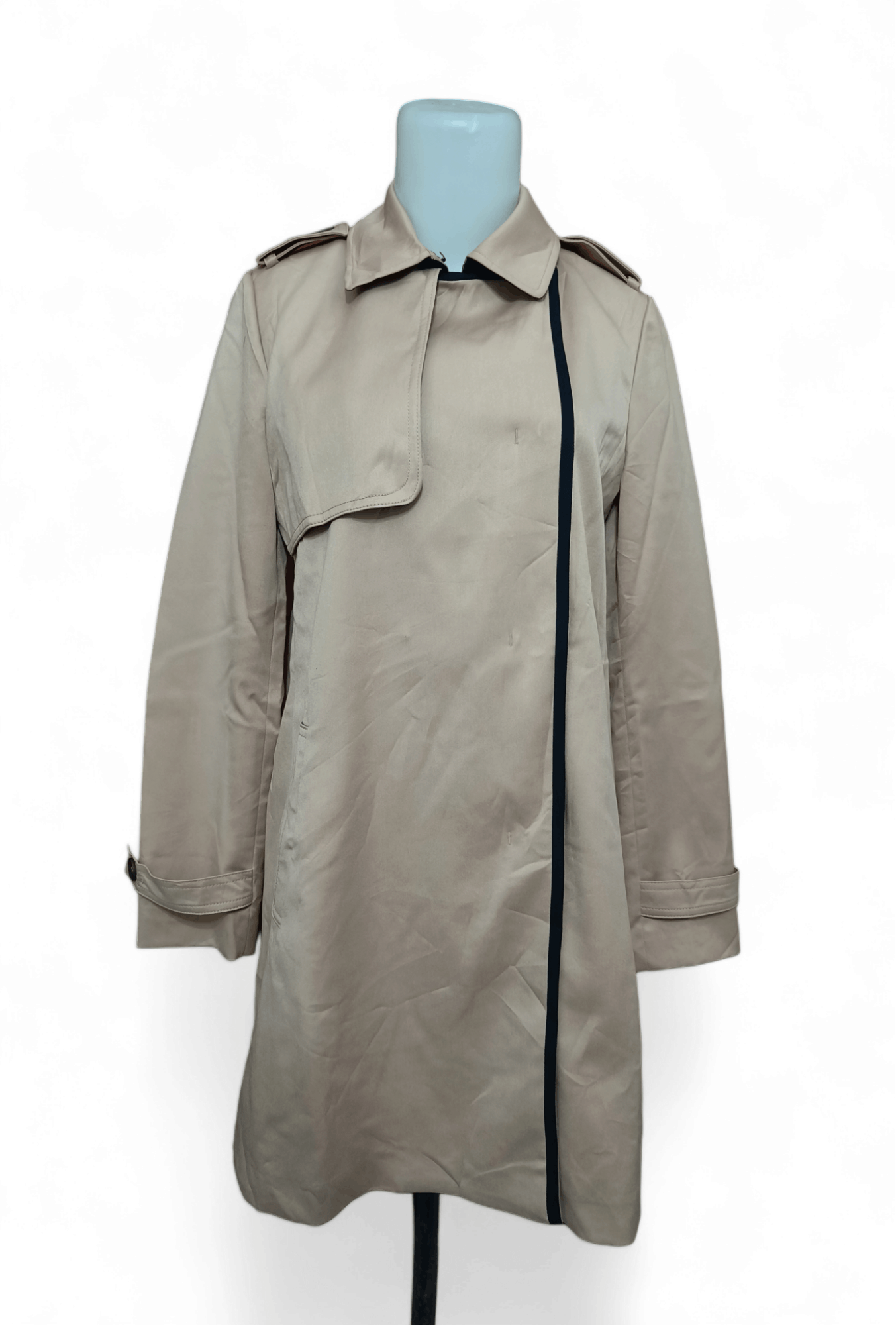 Other SATIN Women's Beige Korean Trench Coat Size XS / US 0-2 / IT 36-38 - 4 Thumbnail