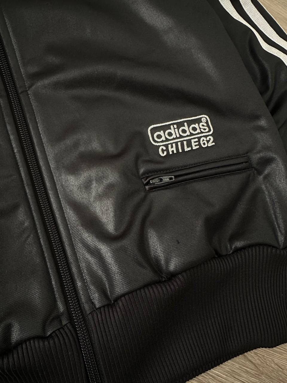 Adidas × Vintage Vintage Adidas Chile 62 Black Full Zip Hoodie Size US M / EU 48-50 / 2 - 8 Thumbnail
