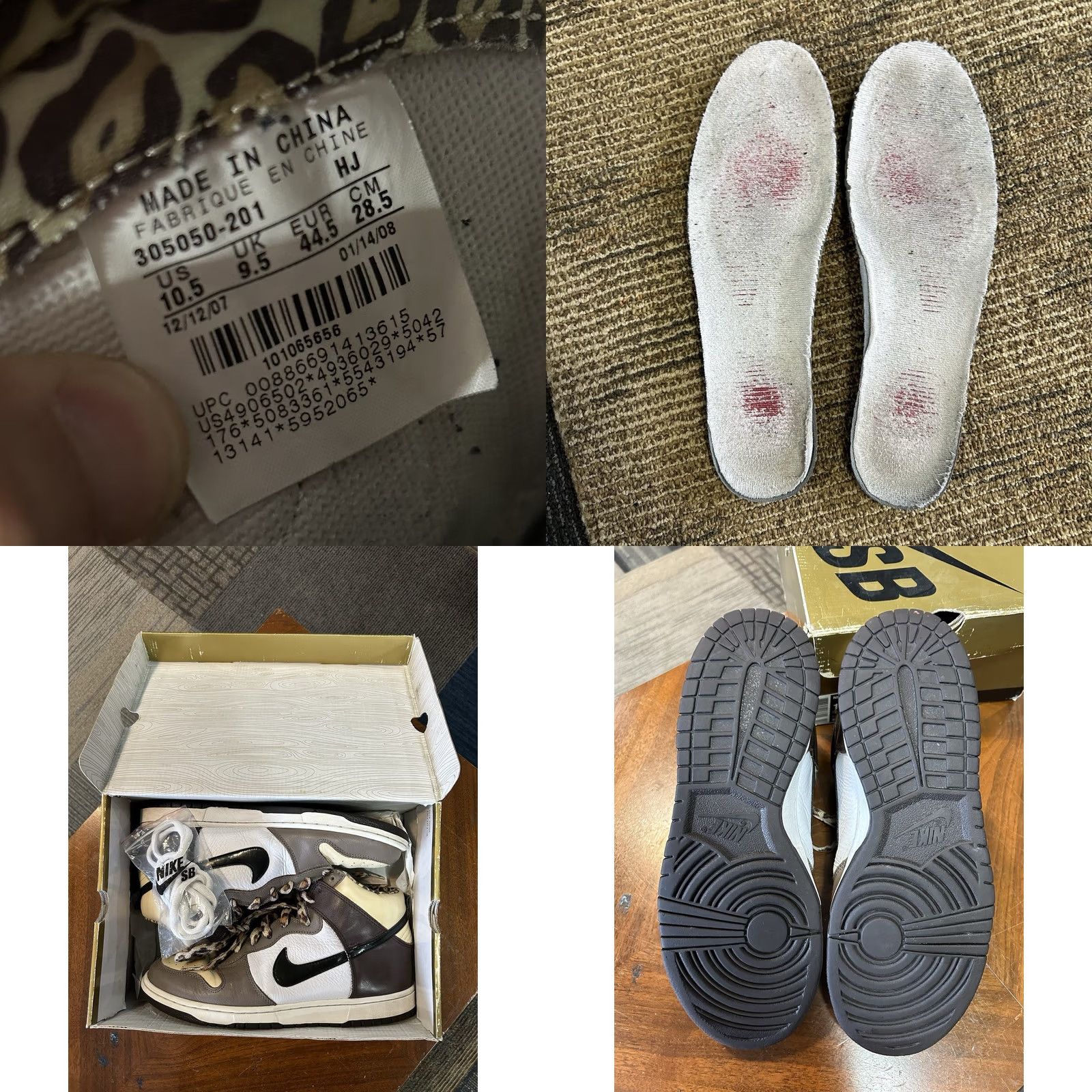 Nike VINTAGE Nike SB Dunk High Ferris Bueller 2008 Sneaker Shoes Mens 10.5 Brown OC 305050-201 OG ALL Used Great Condition Size US 10 / EU 43 - 10 Thumbnail