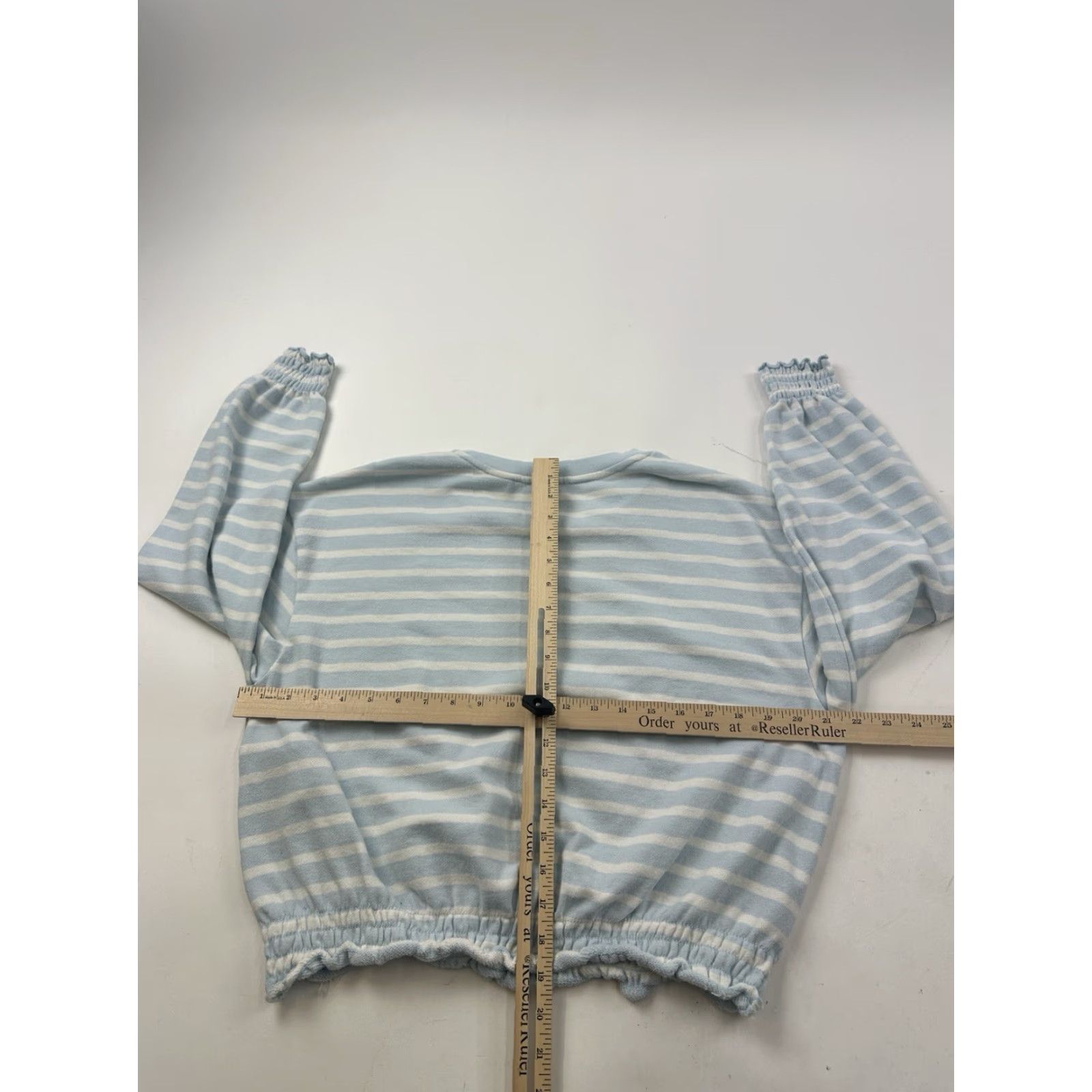 Levi's Levi’s Sweatshirt Womens Medium Blue White Striped Ruffle Long Sleeve Pullover Size M / US 6-8 / IT 42-44 - 5 Thumbnail