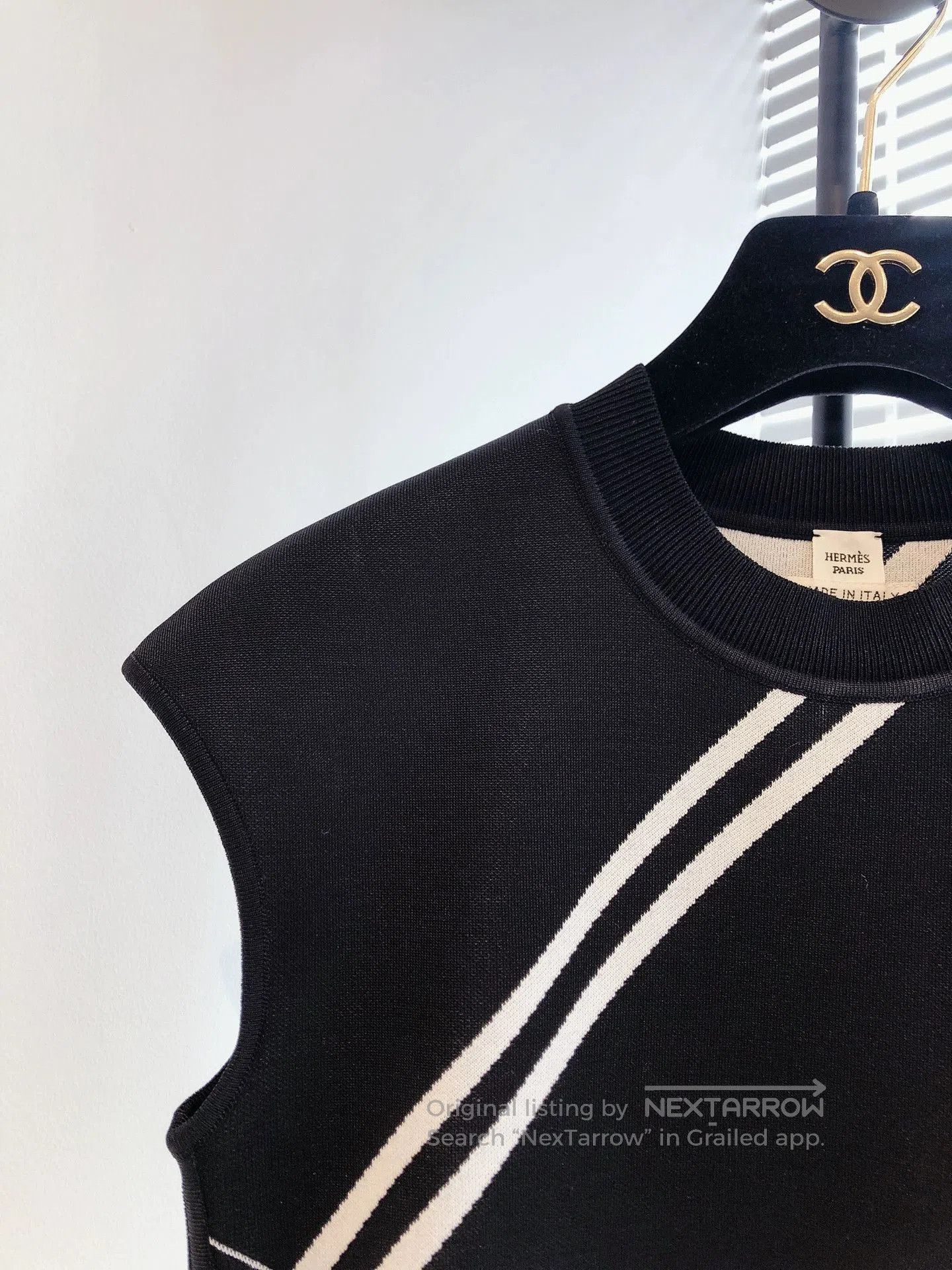 Hermes Hermes Black Grey White Knit Dress. Size US XS / EU 42 / 0 - 3 Thumbnail