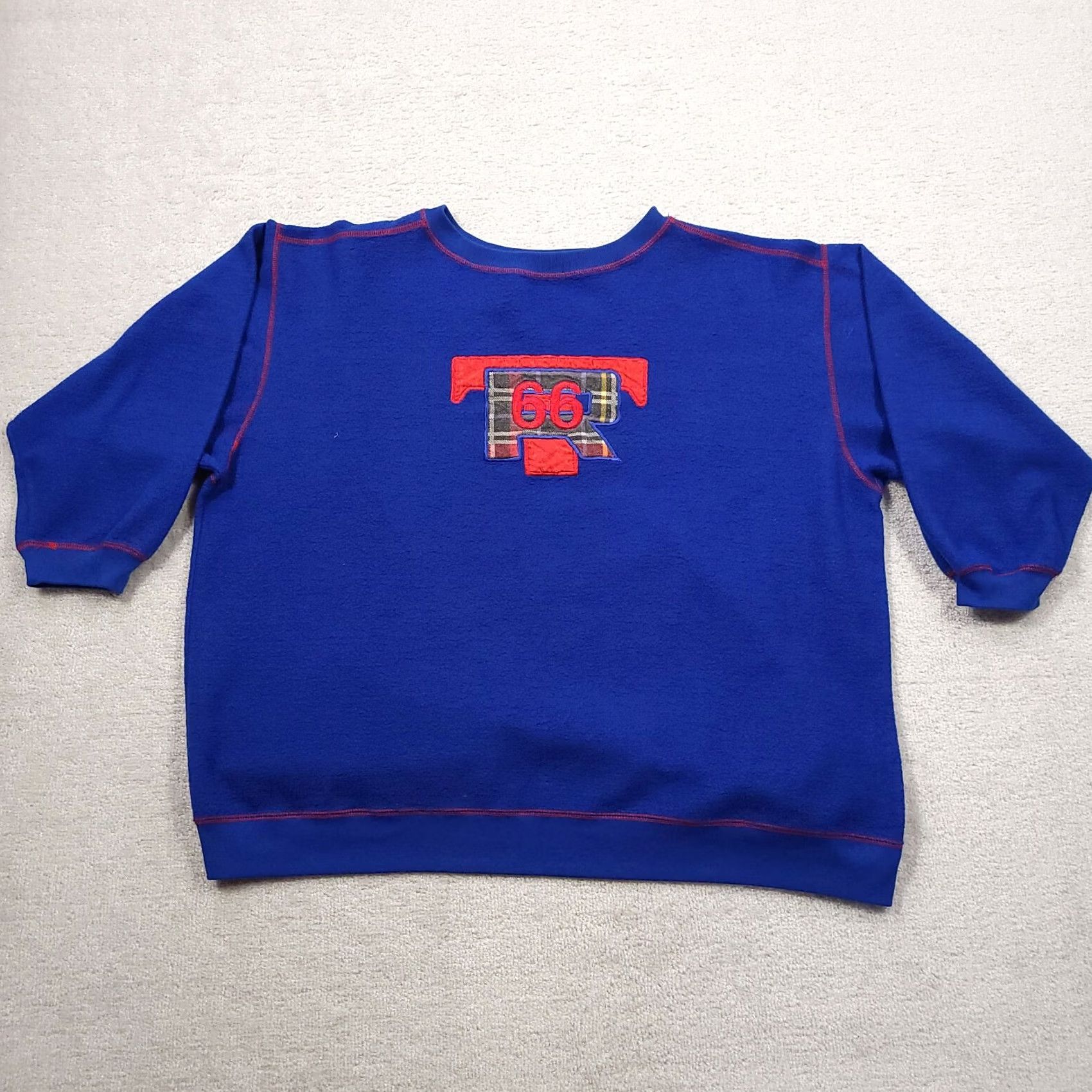 CO VINTAGE Route 66 Clothing Co Crew Neck Sweatshirt Mens 2XL Blue Long Sleeve Shirt Size US XXL / EU 58 / 5 - 2 Thumbnail