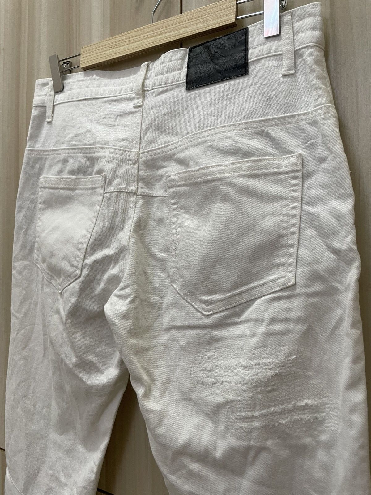 Number (N)ine Number Nine x Loveless Guild Prime White Distressed Jeans Size US 33 - 10 Thumbnail