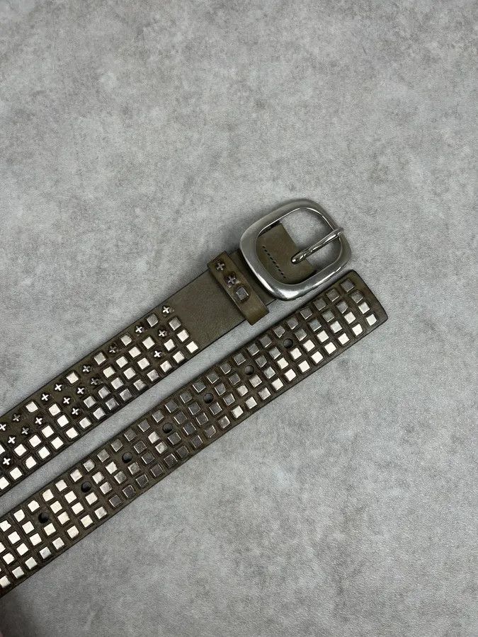 Marithe + Francois Girbaud 2000s Marithe + Francois Girbaud Olive Studded Belt Size ONE SIZE - 3 Thumbnail