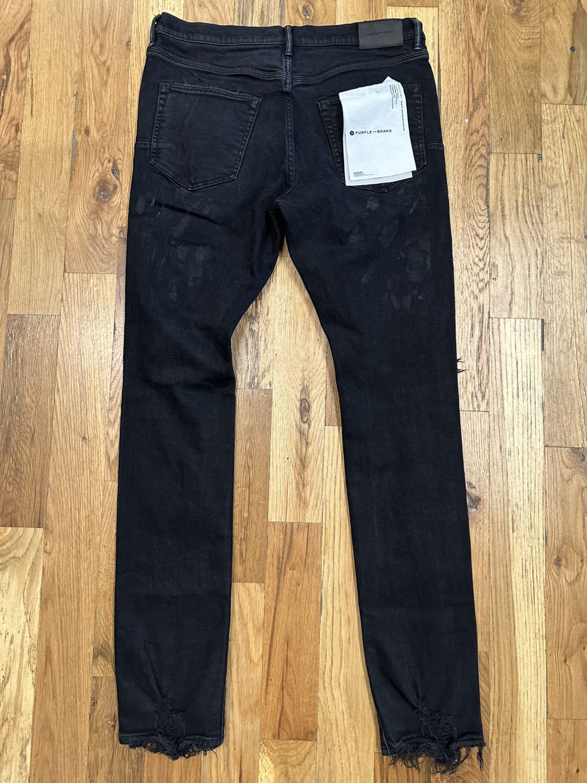 Purple Brand Purple Brand Distressed Splatter Black Denim Jeans Size 34 Size US 34 / EU 50 - 2 Thumbnail