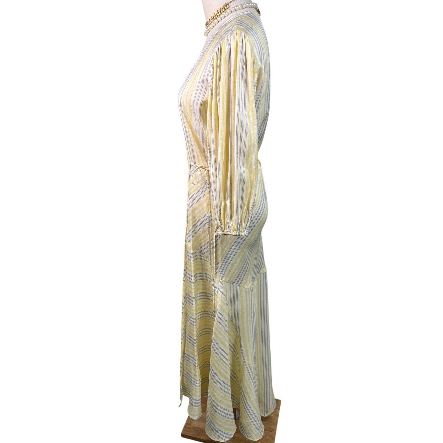Ganni Ganni Bergamot silk wrap dress yellow stripe size 38 / US 6 Size M / US 6-8 / IT 42-44 - 10 Thumbnail