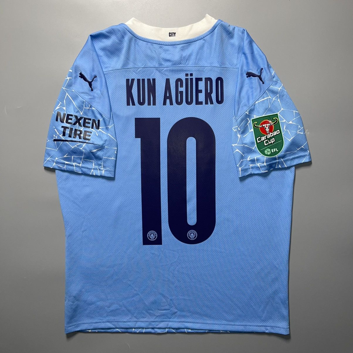 Puma × Vintage MAN CITY PUMA 2020/2021 FOOTBALL HOME JERSEY #10 AGUERO Size US M / EU 48-50 / 2 - 1 Thumbnail