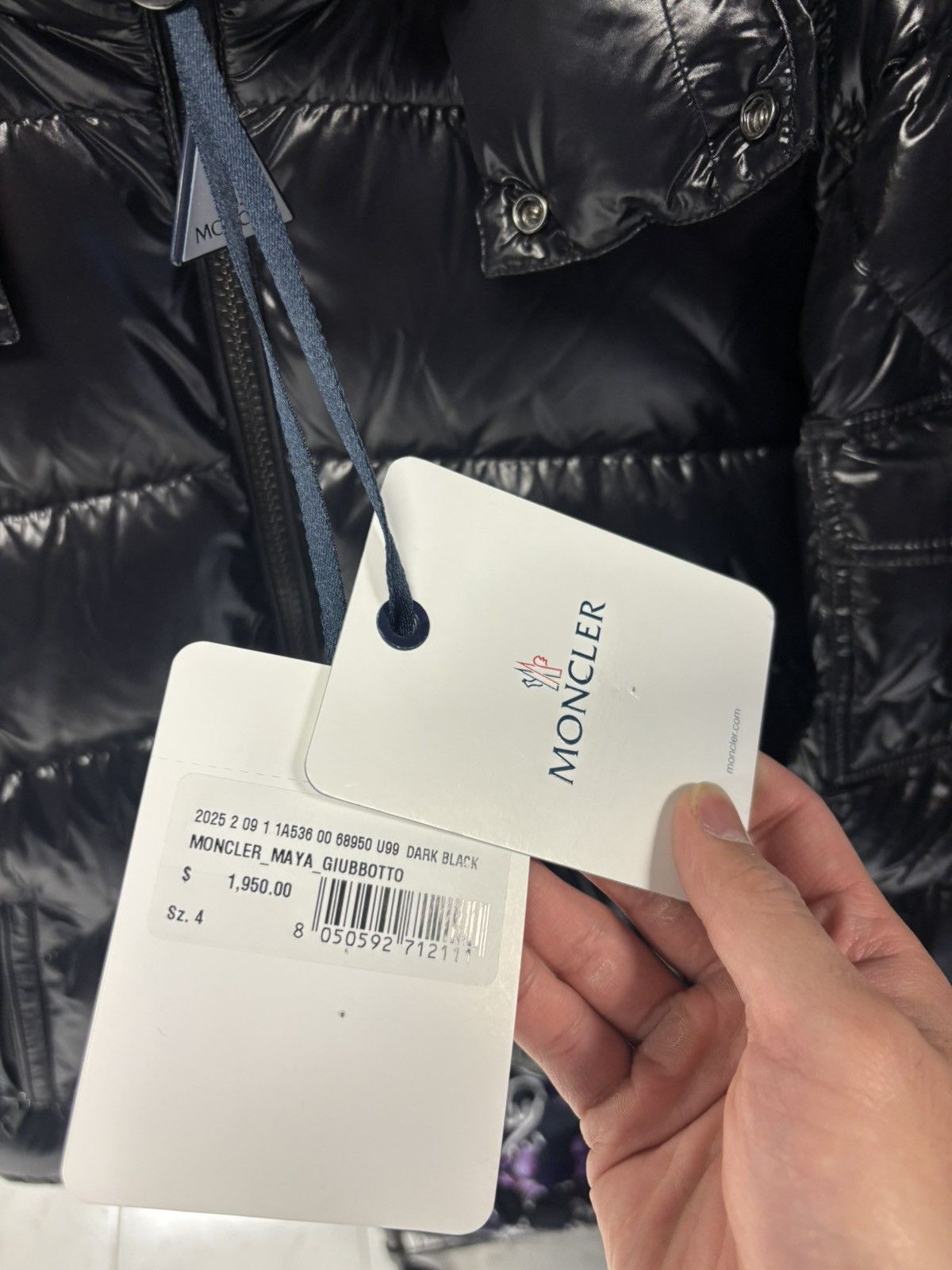 Moncler Black Moncler Maya Giubbotto jacket in size 4 Size US L / EU 52-54 / 3 - 6 Thumbnail