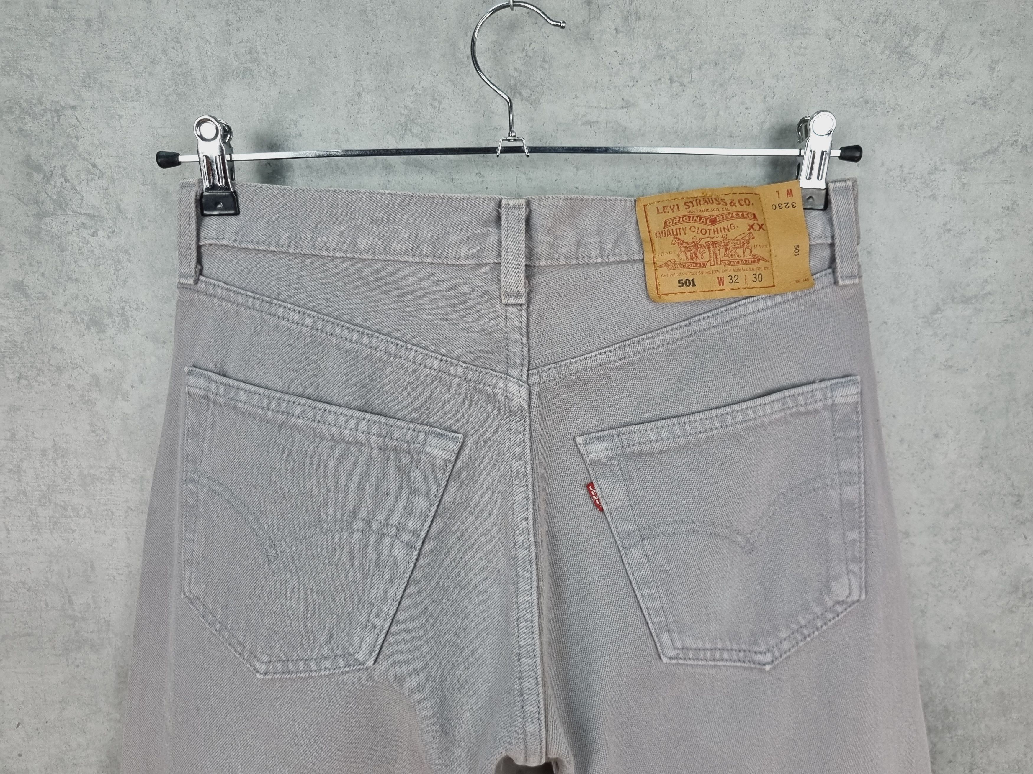 Levi's × Levi's Vintage Clothing 90s Levi's 501 Gray Denim Buttons Flies Jeans Size US 31 - 7 Thumbnail
