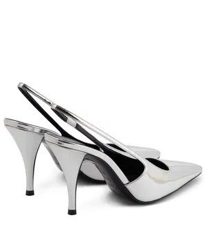 Saint Laurent Paris o1tp1o0125 Blade Sling Back Pumps in Silver Size US 6 / IT 36 - 3 Thumbnail
