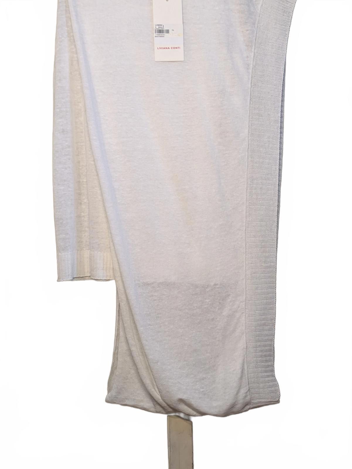 Other NWT LIVIANA CONTI White Asymmetric Linen 2pc Drape Top 42IT Size S / US 4 / IT 40 - 3 Thumbnail