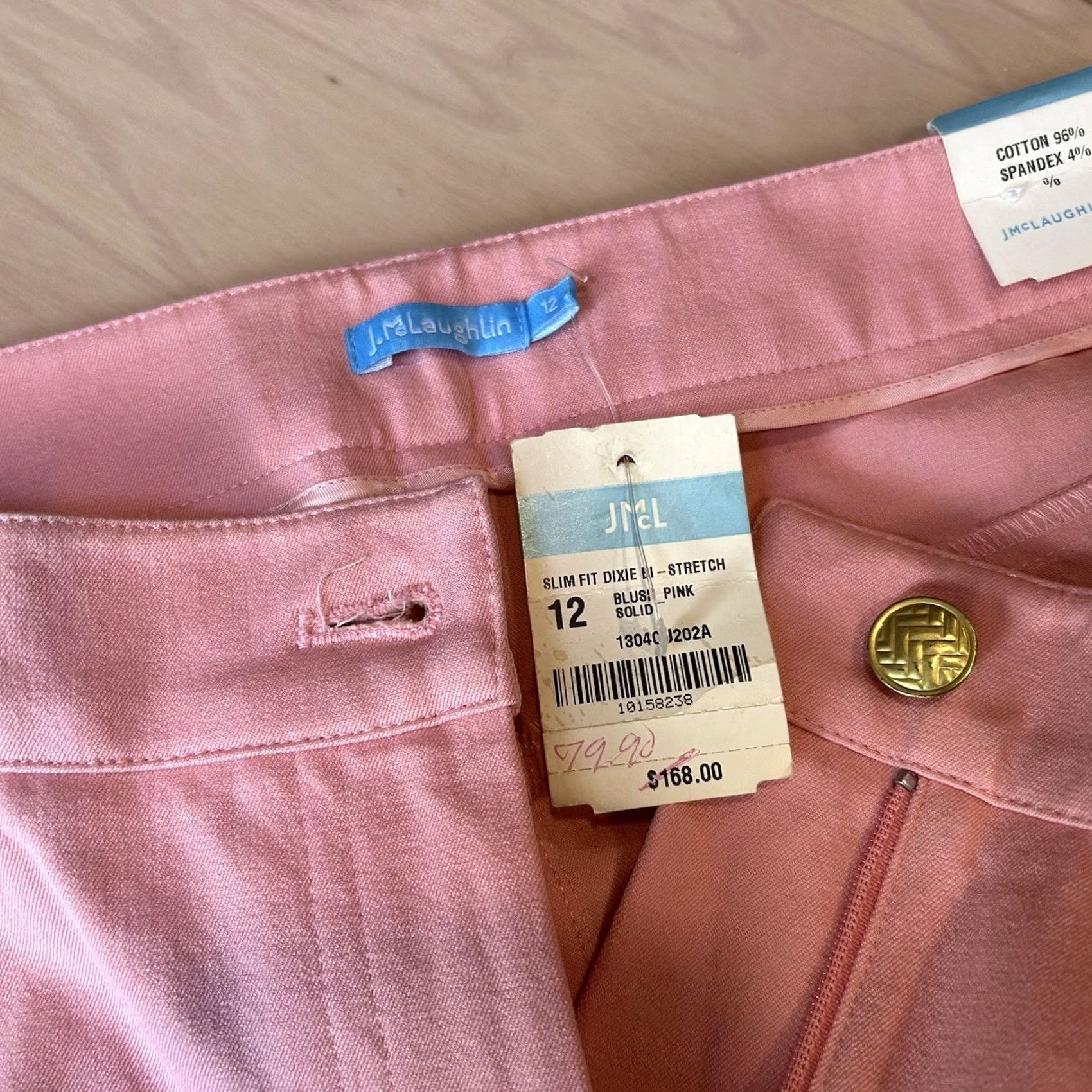 J.McLaughlin J. McLaughlin Dixie Slim Fit Stretch Pant Blush Pink Women’s 12 Slim Fit Pants Casual Travel Party/Cocktail Pink 90s City Beach Comfort Womens Size 34" / US 12 / IT 48 - 6 Thumbnail