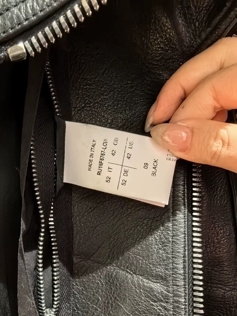 Rick Owens Classic Double-Breasted Funnel Neck Black Leather Jacket-25 Size US L / EU 52-54 / 3 - 3 Thumbnail