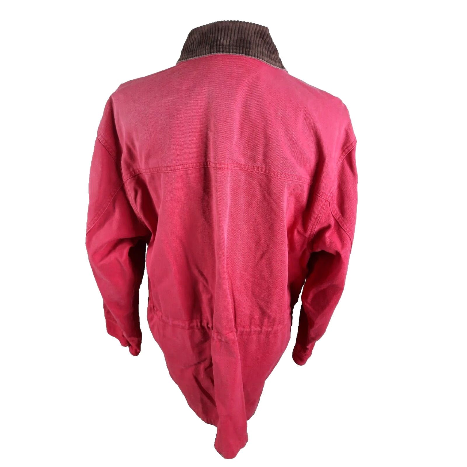 Denim & Co. VINTAGE Denim & Co. Chore Barn Coat Medium Red Jacket/Coat Mid-Length Women Lined Corduroy Collar 90s Size M / US 6-8 / IT 42-44 - 6 Thumbnail