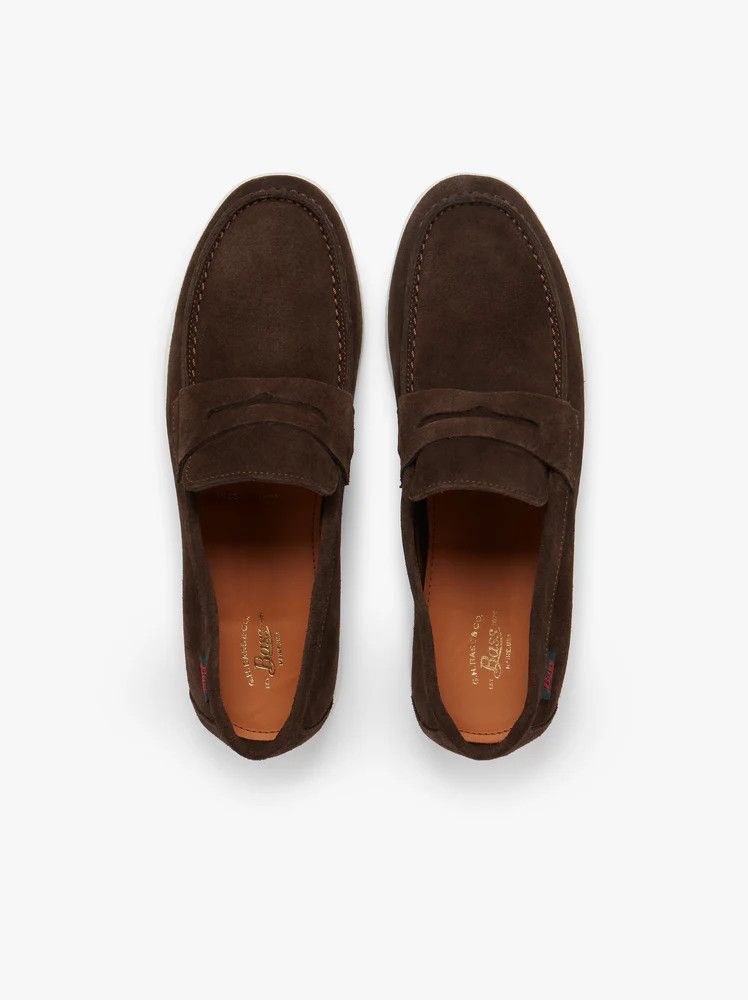 G.H. Bass & Co. o1y0125 Suede Logo Loafers in Dark Brown Size US 12 / EU 45 - 4 Thumbnail