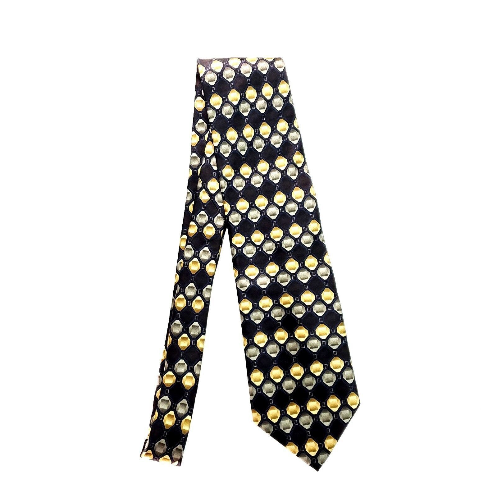 Bergamo New York Bergamo New York Silk Tie Black Geometric Print Size ONE SIZE - 6 Thumbnail