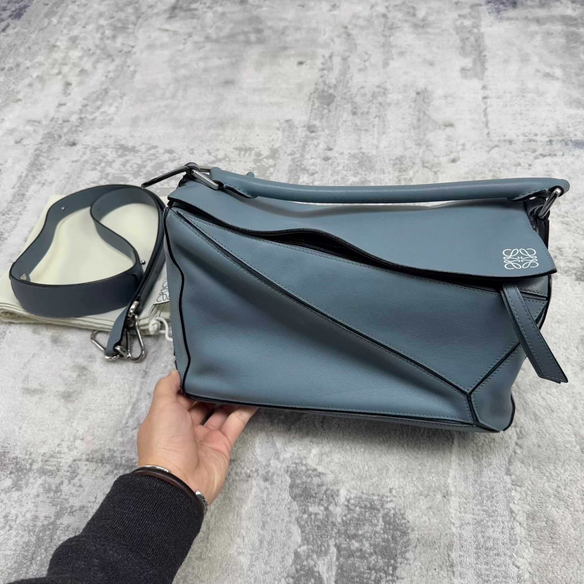 Loewe classic Loewe puzzle bag in foggy blue Size ONE SIZE - 1 Thumbnail