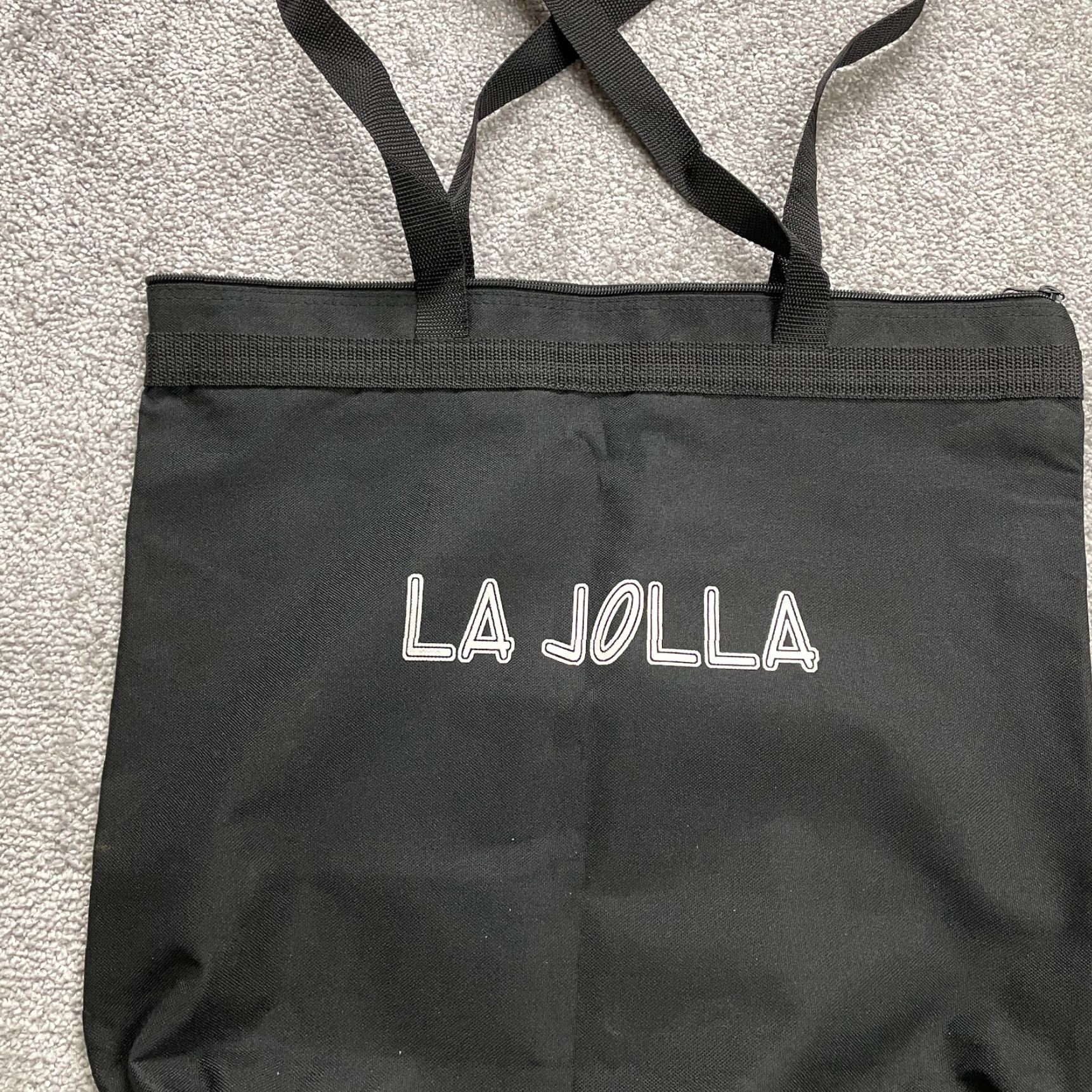 Vintage La Jolla Tote Bag Womens Canvas Black Full Zip Graphic Casual Classic Shopping Size ONE SIZE - 3 Thumbnail
