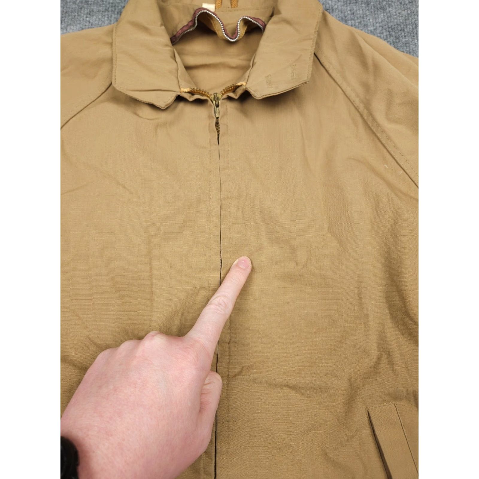 Vintage VINTAGE Montgomery Ward Poplin Jacket Men's Small Beige Zip Bomber USA Size US M / EU 48-50 / 2 - 6 Thumbnail