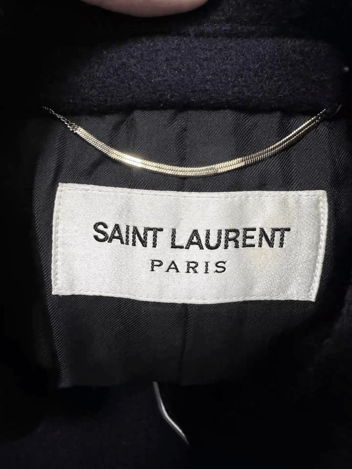 Saint Laurent Paris Sz 48 Saint Laurent Paris 13AW Runway Navy Coat-2508 Size US M / EU 48-50 / 2 - 4 Thumbnail
