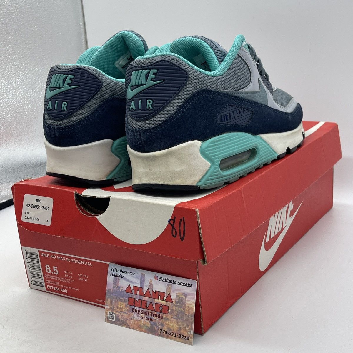 Nike Air max 90 wolf grey blue graphite Size US 8.5 / EU 41-42 - 5 Thumbnail