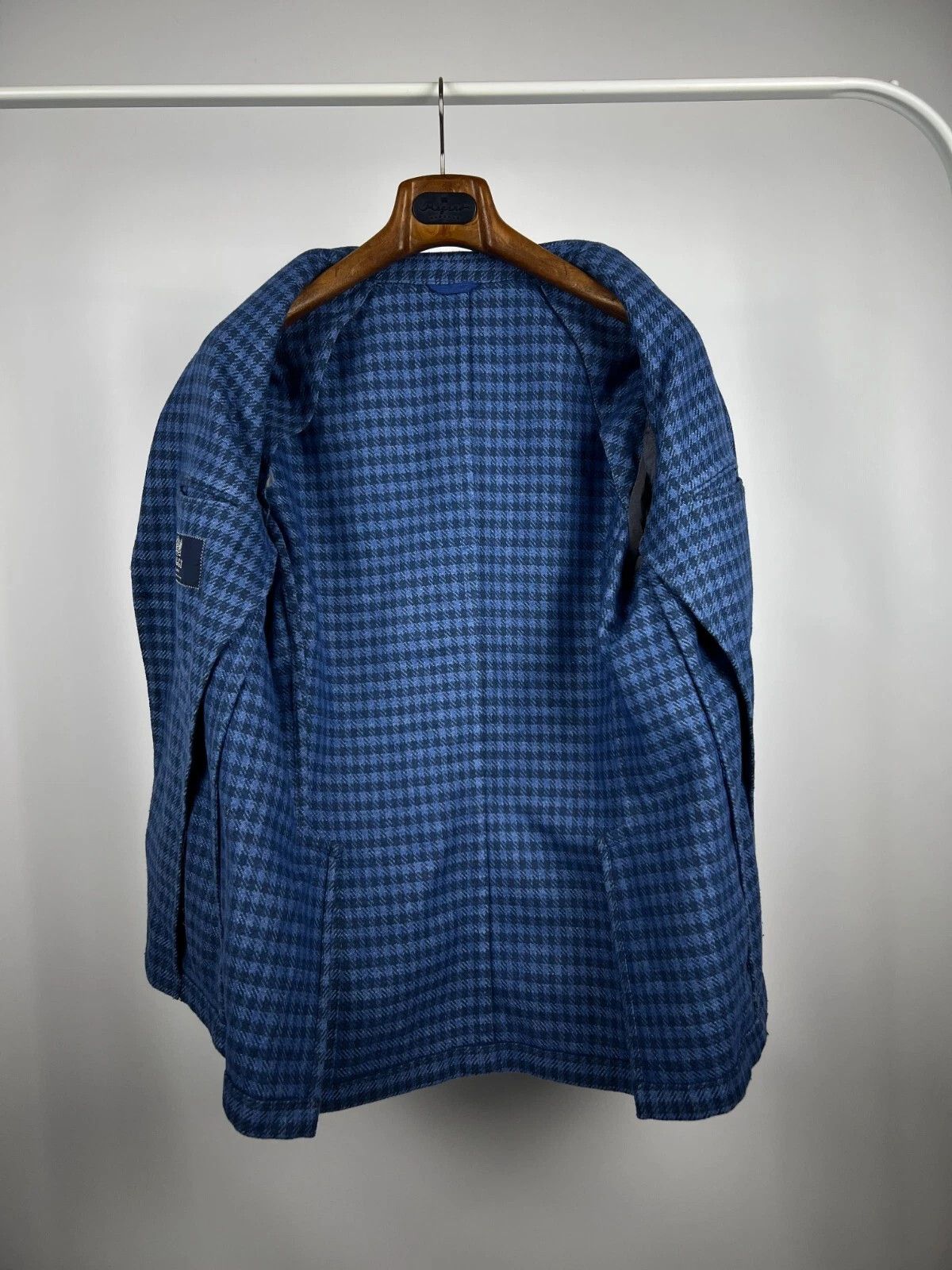 Boggi Milano Check Unlined Wool Blend Patch Pocket Blazer