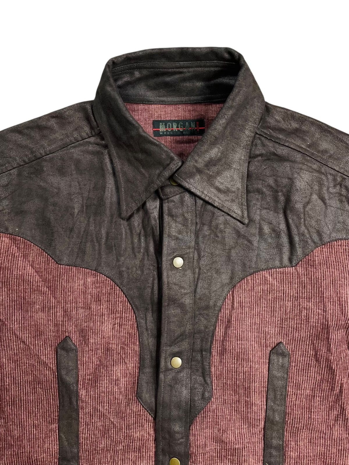 BUFFALO BOBS 2000s Morgan Homme - Lace Western Style Corduroy Mix Leather Size US M / EU 48-50 / 2 - 6 Thumbnail